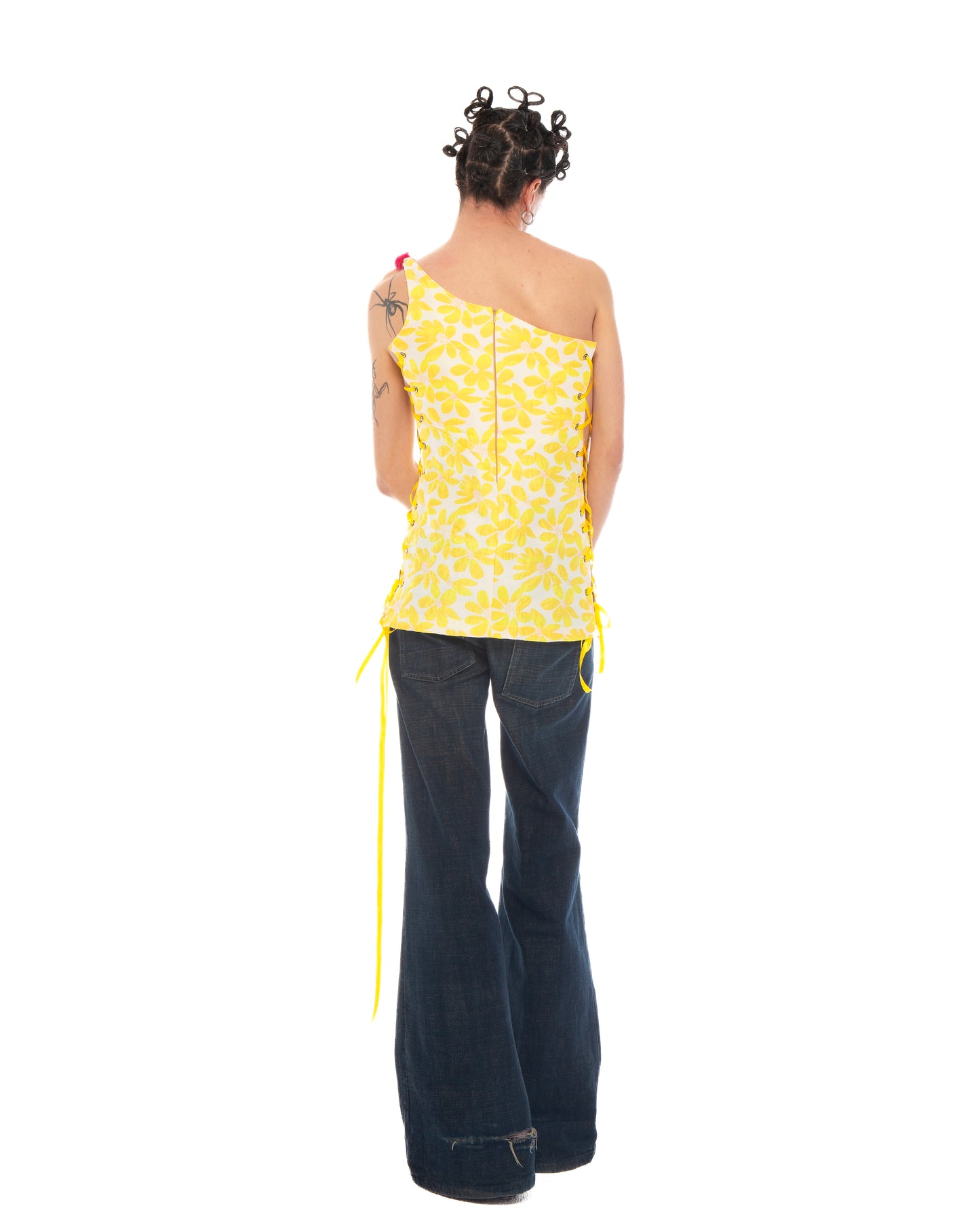 One-shoulder Fur dress