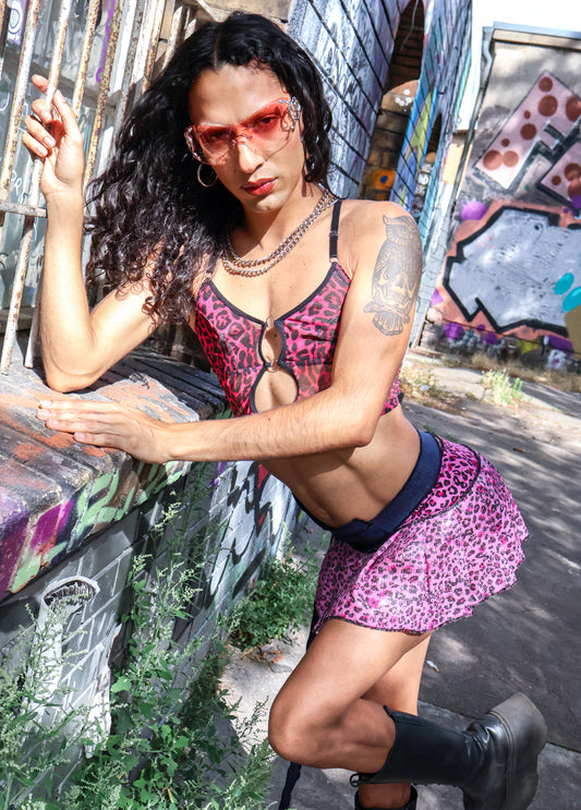 Leopard Skirt with logo